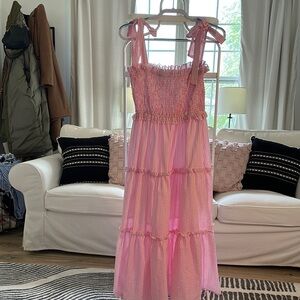 Simply Southern Pink Ruched Tiered Maxi Dress